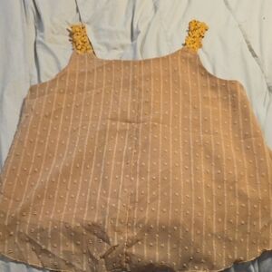 Tan Sleeveless Top with Lace Straps